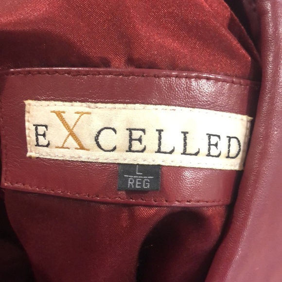 Vintage Excelled red/rust leather jacket with side pockets.  Size L - Picture 10 of 12